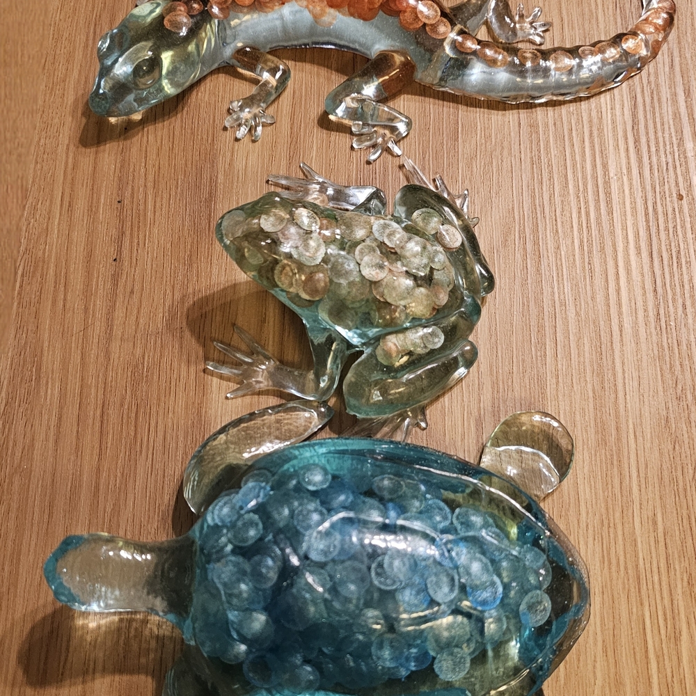 Handmade Resin Lizard Frog And Turtle- Just In Time For Spring!